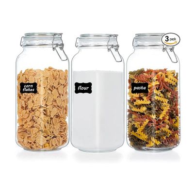 78 oz Big Jar Canister Factory Price Clip Top Glass Storage Jar Large Coffee Glass Container With Metal Clip Lid