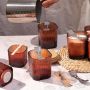 Square Ribbed Glass Candle Jar Wholesale